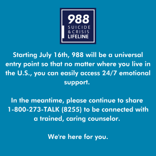 988 Suicide and Crisis Lifeline Flyer